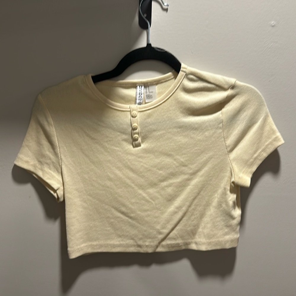 Yellow crop top